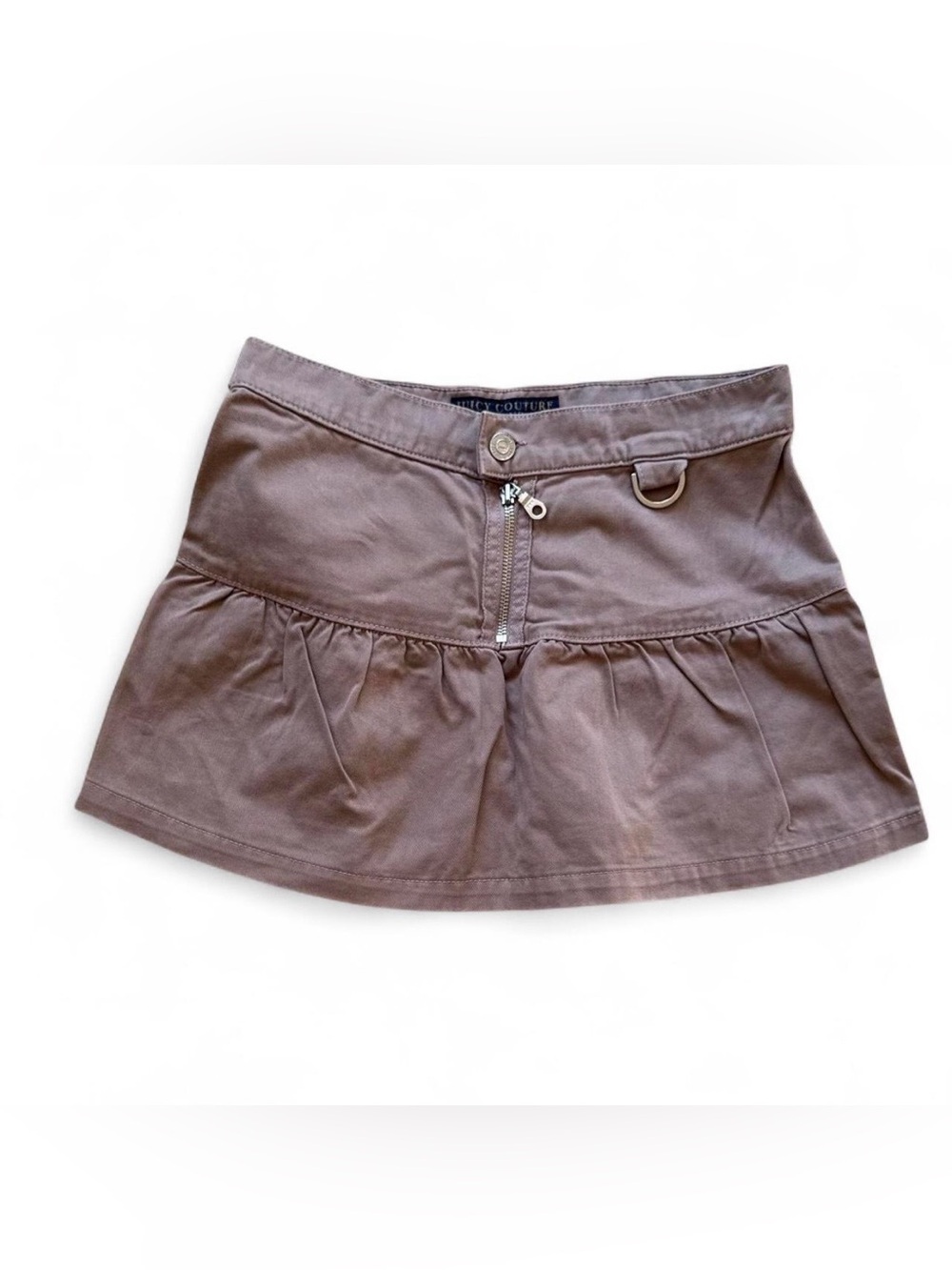 Juicy Couture Khaki Low Rise Pleated Mini Skirt Y2K Size P